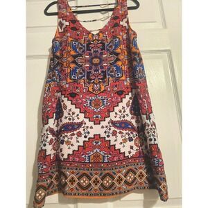 Gianni Bini Lined Mini Dress NWOT Aztec Sundress Size Small Boho Bohemian